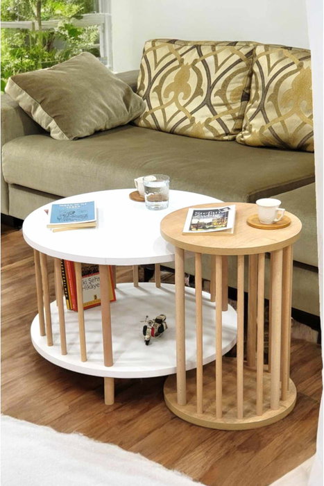 Hanah Home Peka-Set108 Blanco y Roble Zafiro
